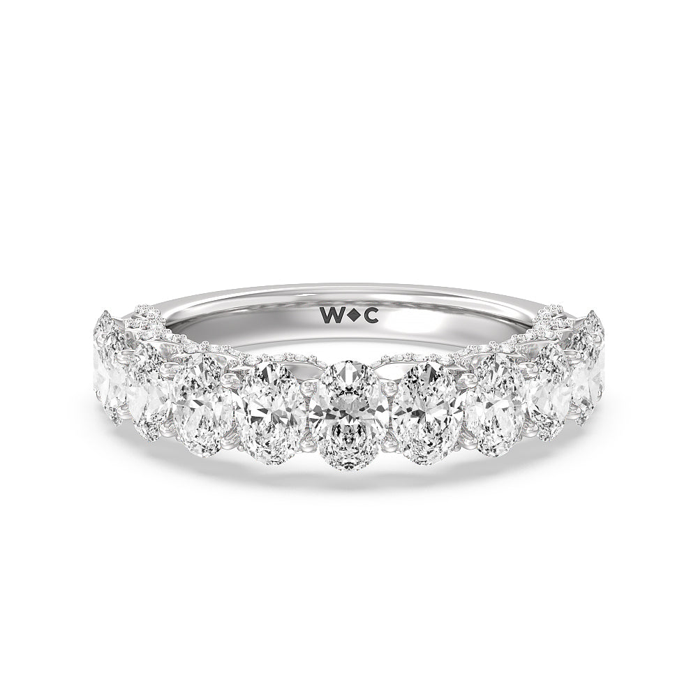 The Roosevelt Diamond Band with Platinum Cut Diamond in 14KT Platinum view 1

