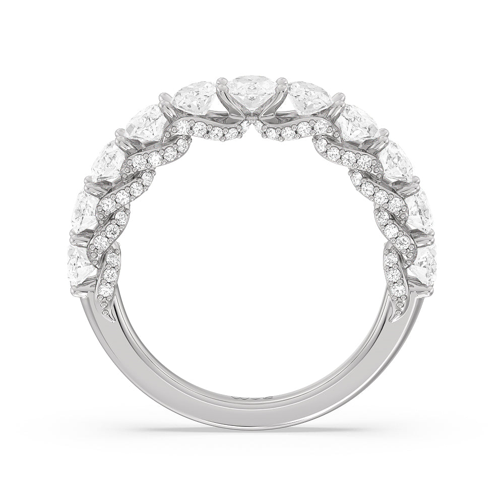 The Roosevelt Diamond Band with Platinum Cut Diamond in 14KT Platinum view 2

