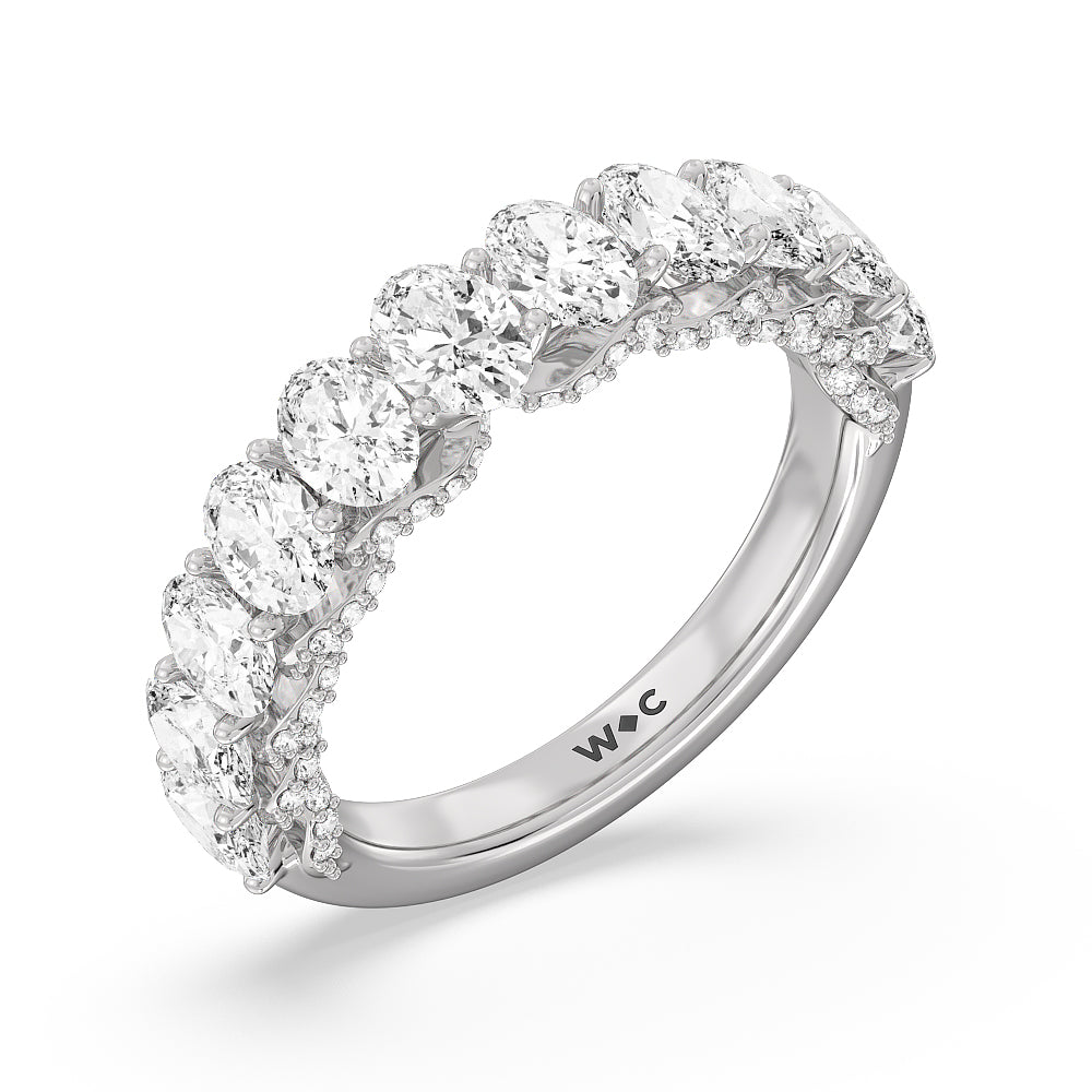 The Roosevelt Diamond Band with Platinum Cut Diamond in 14KT Platinum view 3
