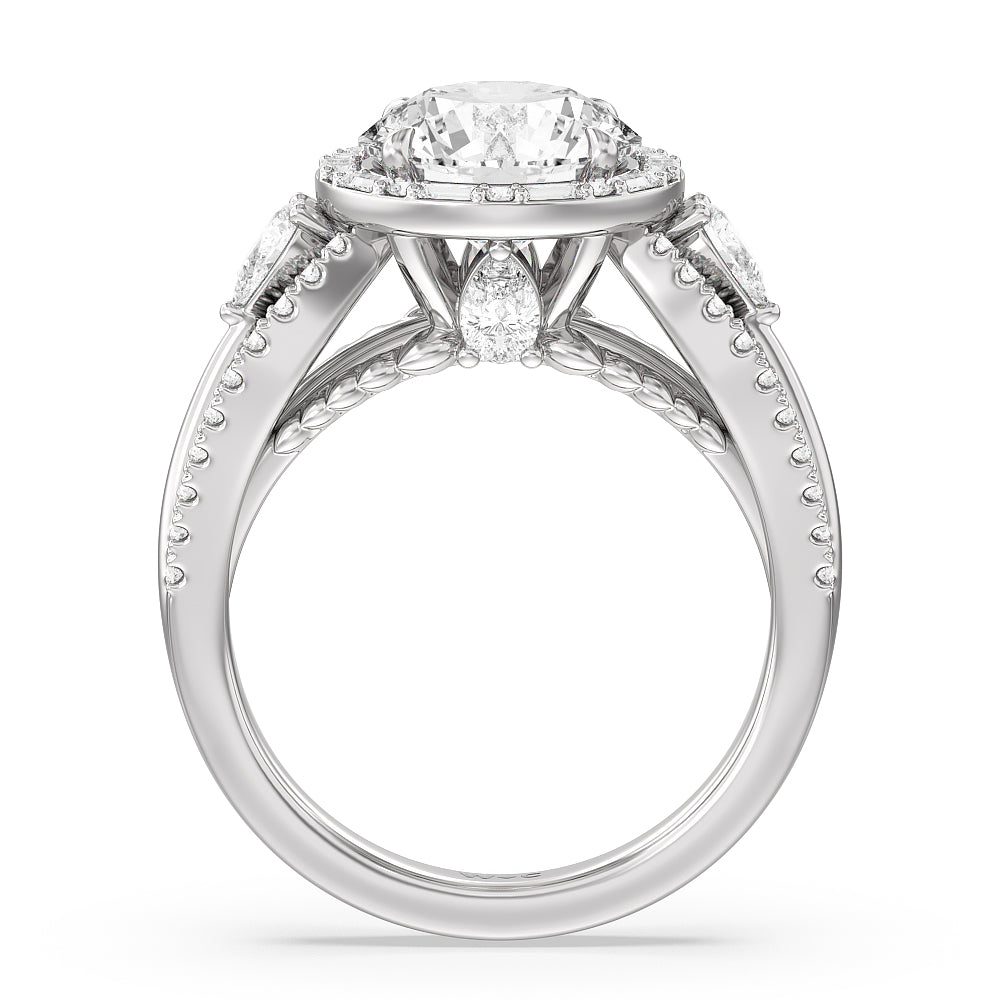 The Whitney Ring with Round Cut Diamond in 14KT Platinum view 3
