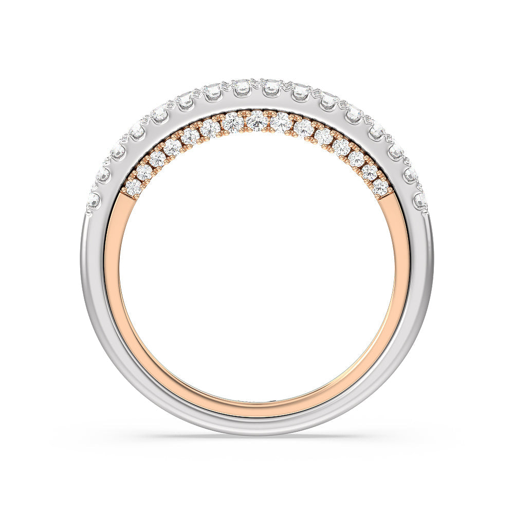 The Apollo Diamond Band with 18KT White & Rose Gold Cut Diamond in 14KT White & Rose Gold view 2
