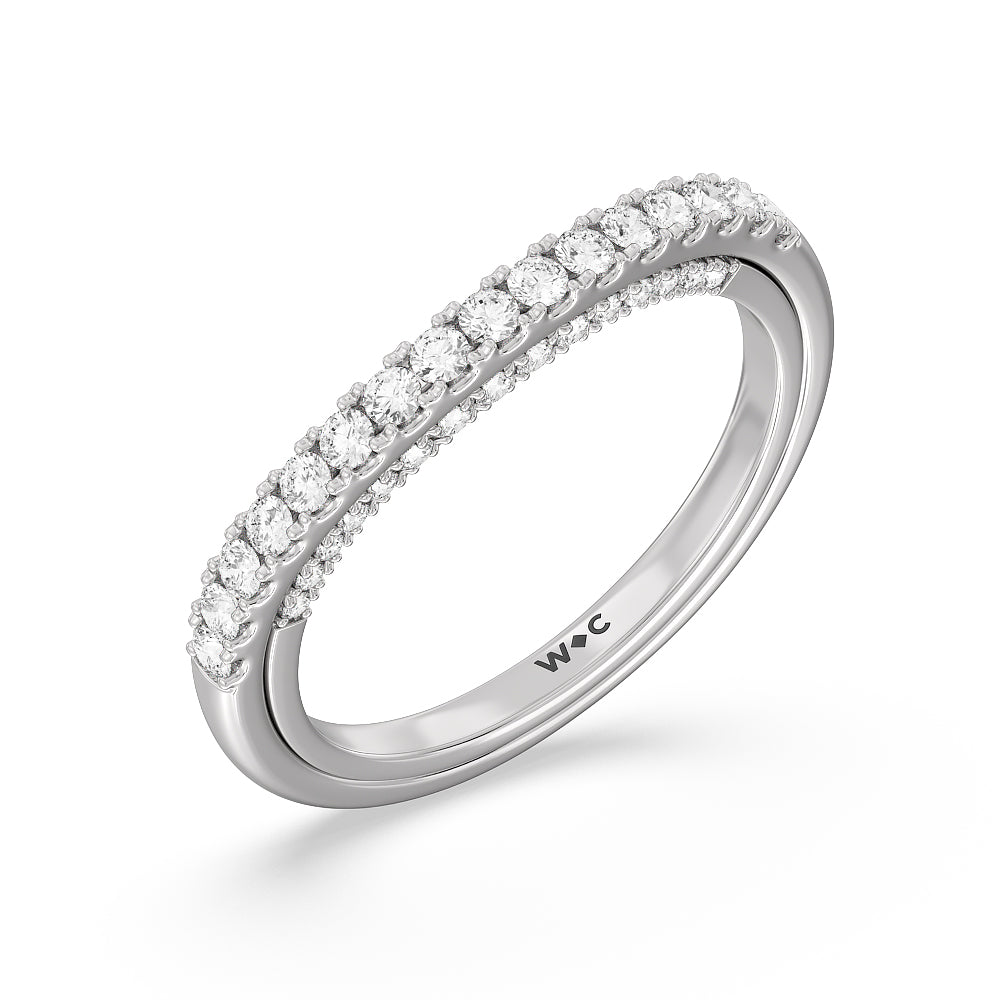 The Apollo Diamond Band with Platinum Cut Diamond in 14KT Platinum view 3
