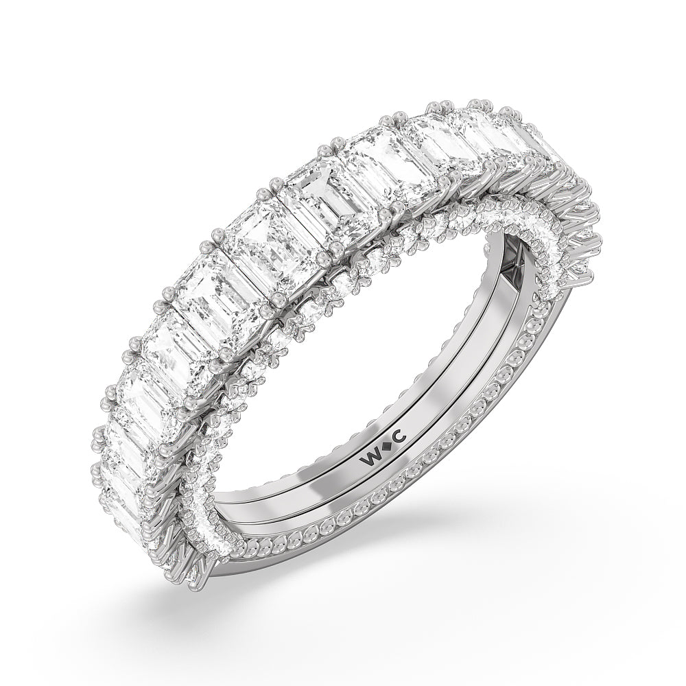 The Lexington Avenue Diamond Wedding Band with Platinum Cut Diamond in 14KT Platinum view 4
