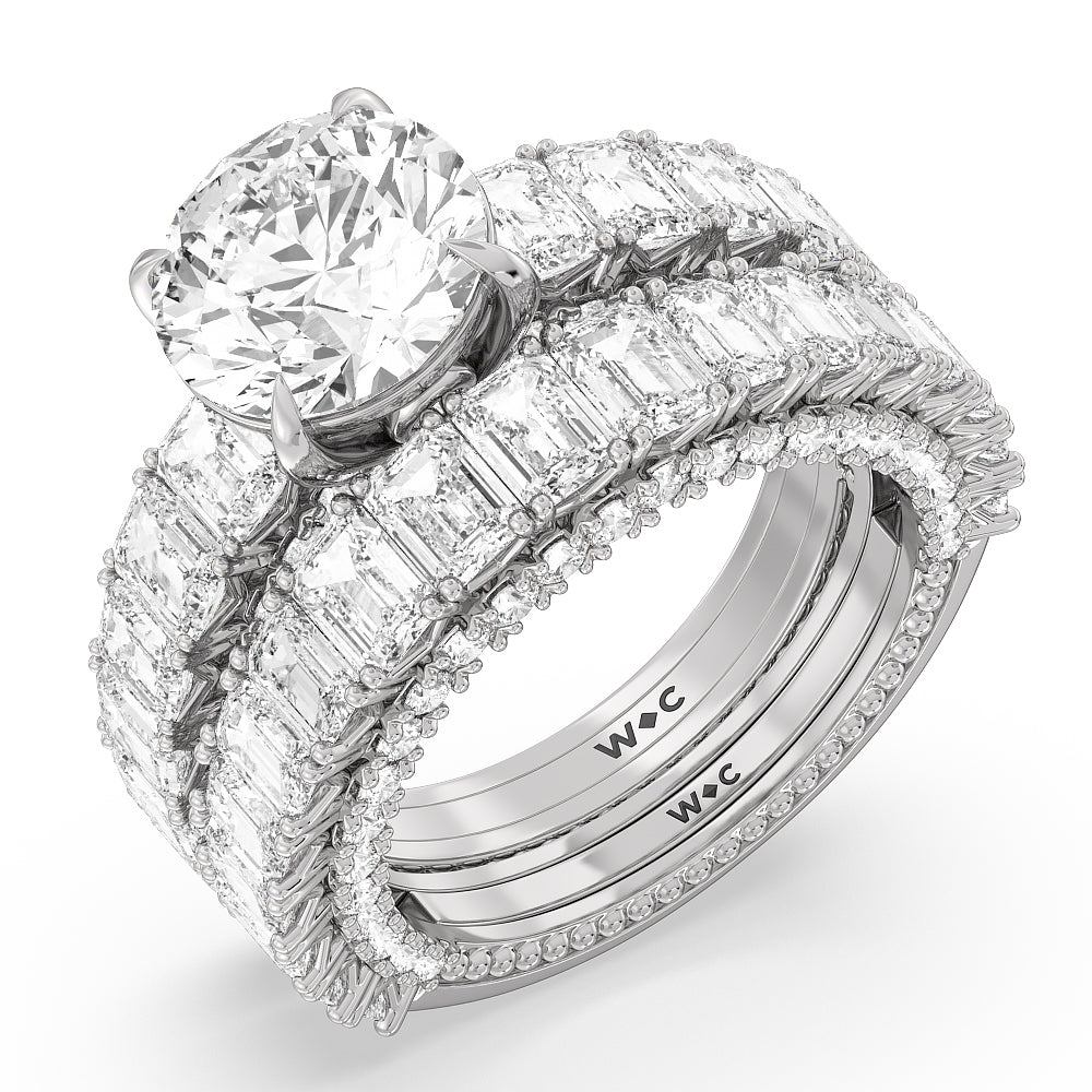 The Lexington Avenue Diamond Wedding Band with Platinum Cut Diamond in 14KT Platinum view 3
