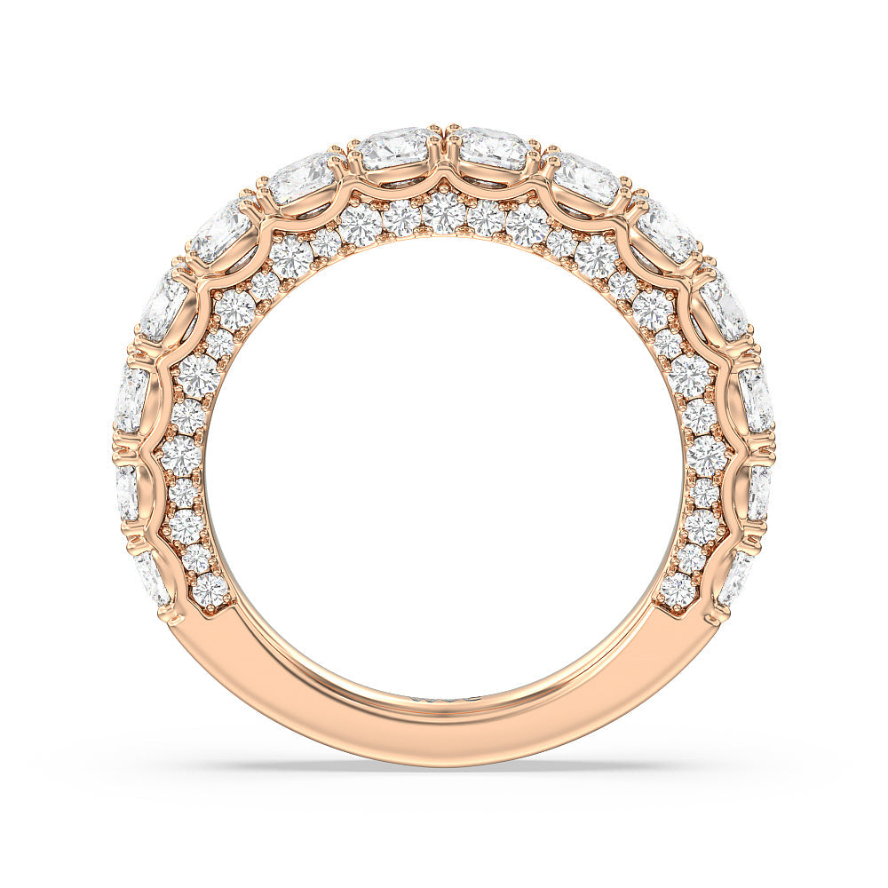 The Balthazar Diamond Band with 18KT Rose Gold Cut Diamond in 14KT Rose Gold view 2
