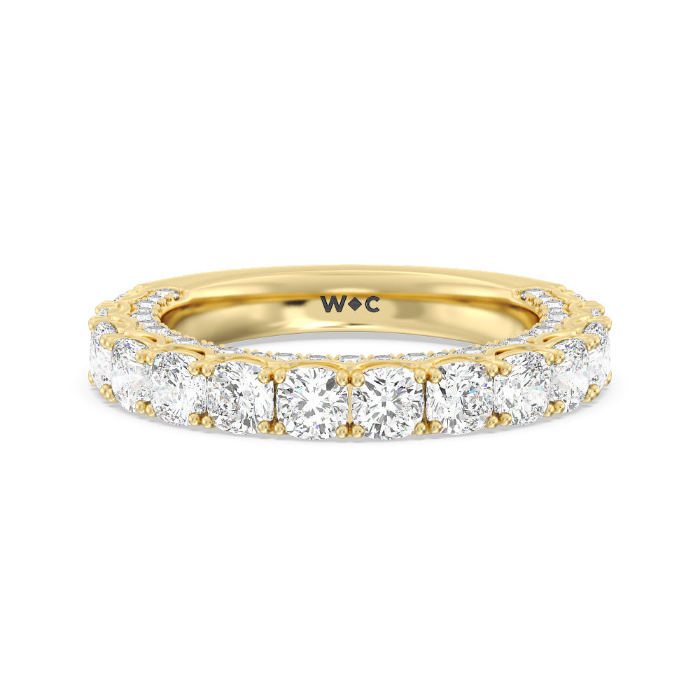 The Balthazar Diamond Band with 18KT Yellow Gold Cut Diamond in 14KT Yellow Gold view 1
