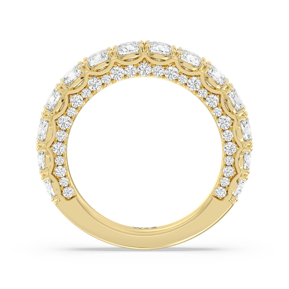 The Balthazar Diamond Band with 18KT Yellow Gold Cut Diamond in 14KT Yellow Gold view 2
