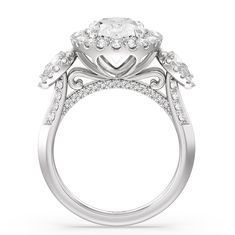 The High Line Ring with Oval Cut Diamond in 14KT Platinum view 2
