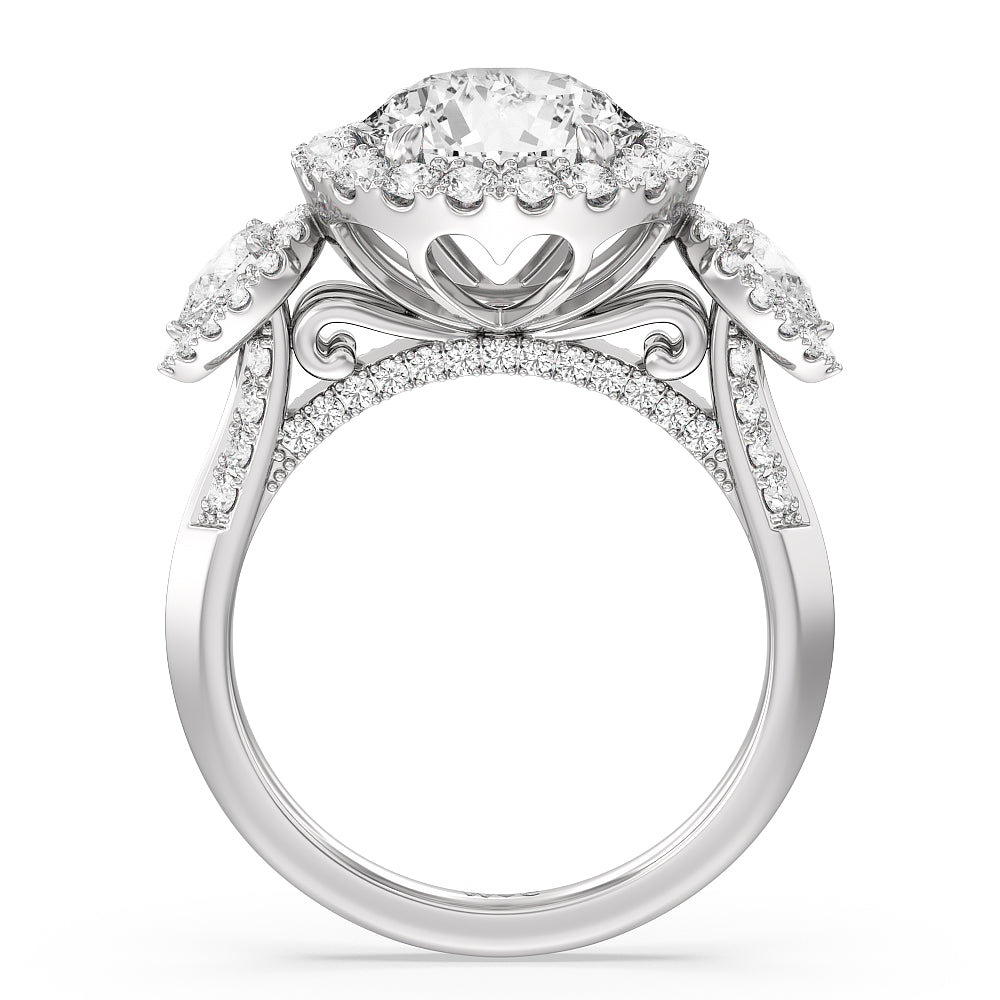 The High Line Ring with Round Cut Diamond in 14KT Platinum view 2
