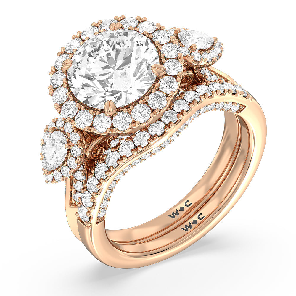 The High Line Diamond Band with 18KT Rose Gold Cut Diamond in 14KT Rose Gold view 4
