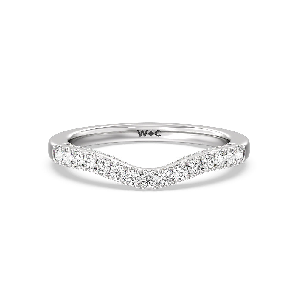 The High Line Diamond Band with Platinum Cut Diamond in 14KT Platinum view 1
