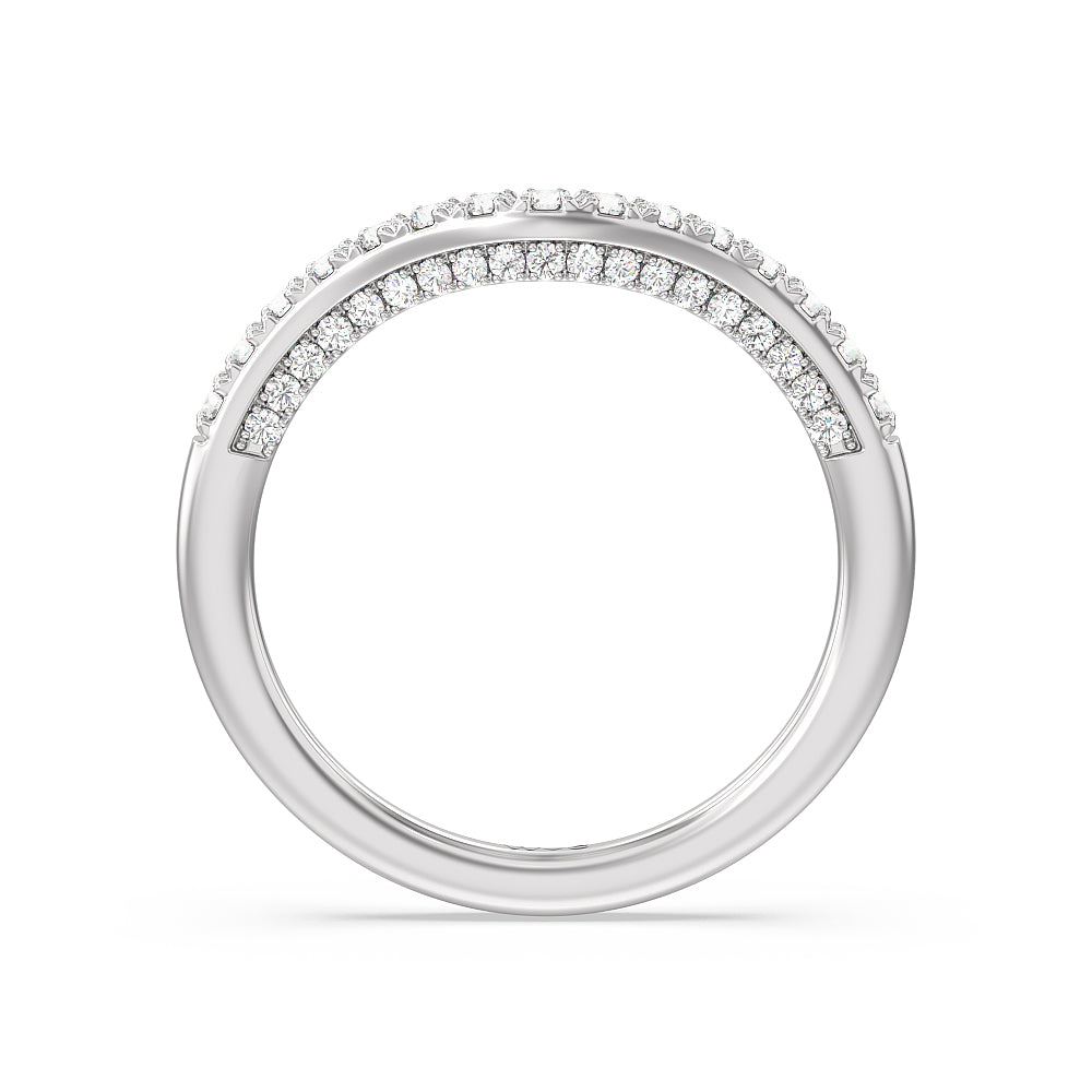 The High Line Diamond Band with Platinum Cut Diamond in 14KT Platinum view 2
