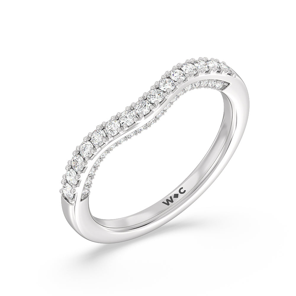 The High Line Diamond Band with Platinum Cut Diamond in 14KT Platinum view 3
