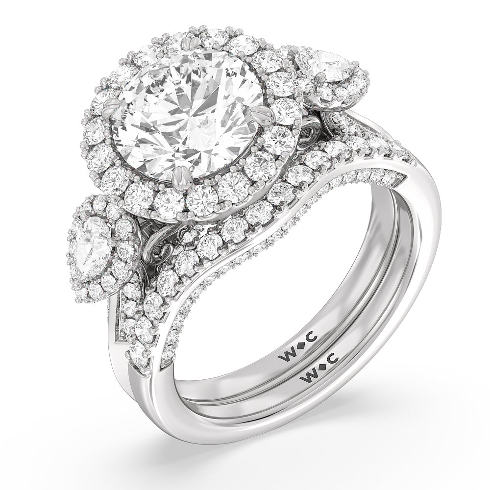 The High Line Diamond Band with Platinum Cut Diamond in 14KT Platinum view 4
