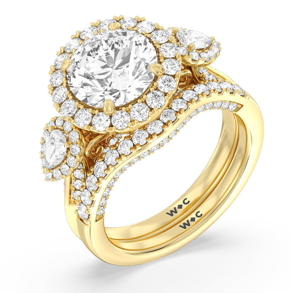 The High Line Diamond Band with 18KT Yellow Gold Cut Diamond in 14KT Yellow Gold view 4
