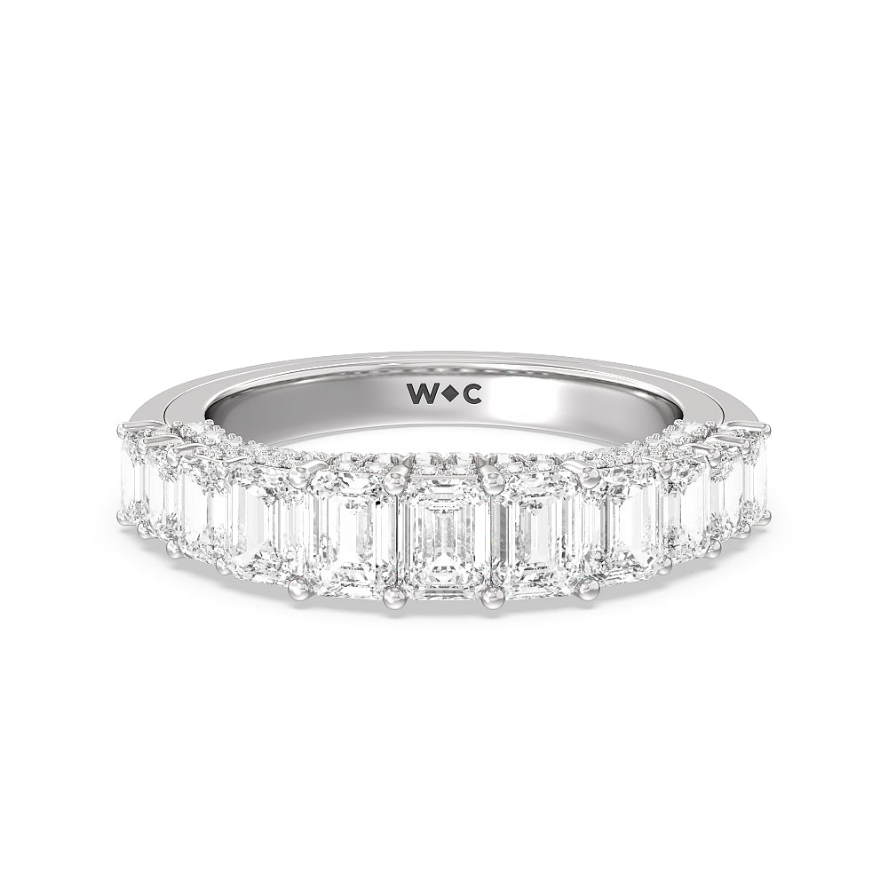 The Plaza Diamond Band with Platinum Cut Diamond in 14KT Platinum view 1
