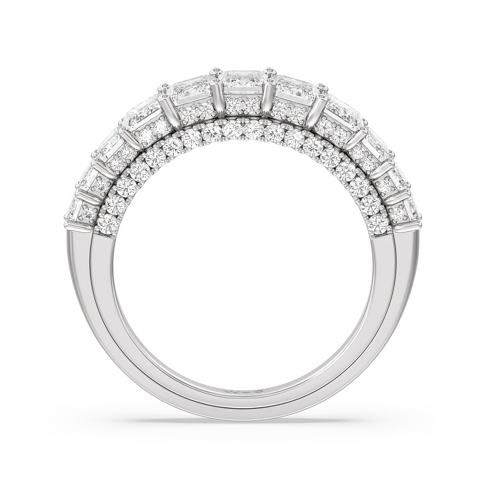 The Plaza Diamond Band with Platinum Cut Diamond in 14KT Platinum view 2
