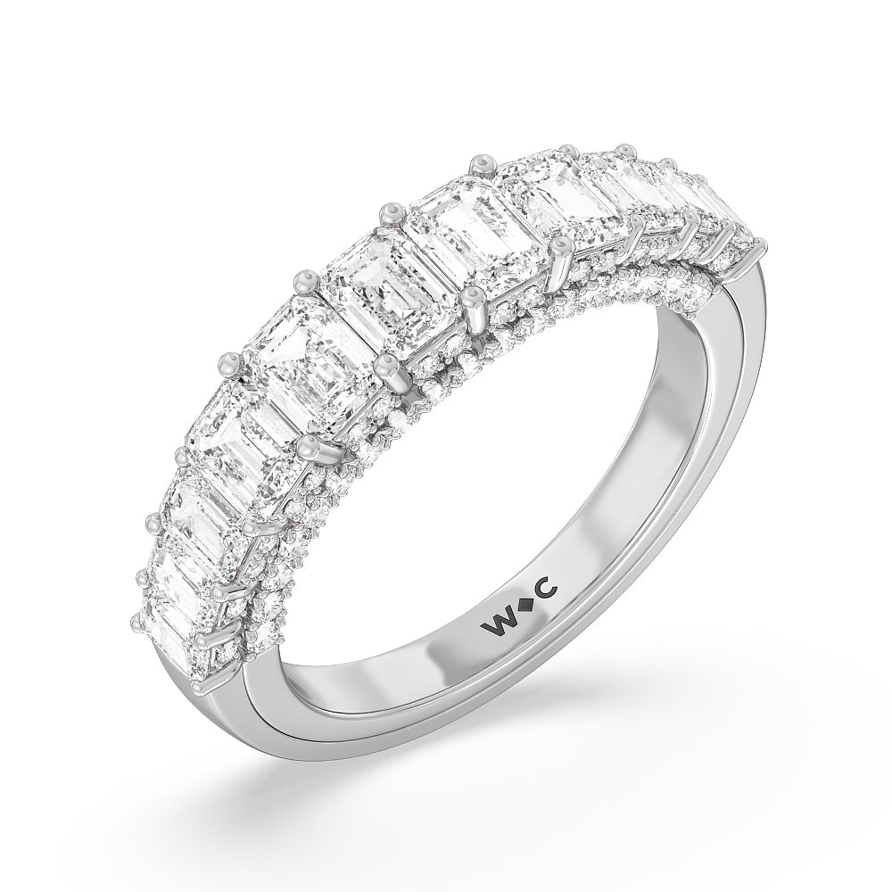 The Plaza Diamond Band with Platinum Cut Diamond in 14KT Platinum view 3
