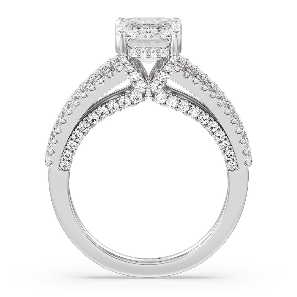 Emerald Cut The Tribeca Ring with Lab Grown Diamond in 14KT Platinum view 2
