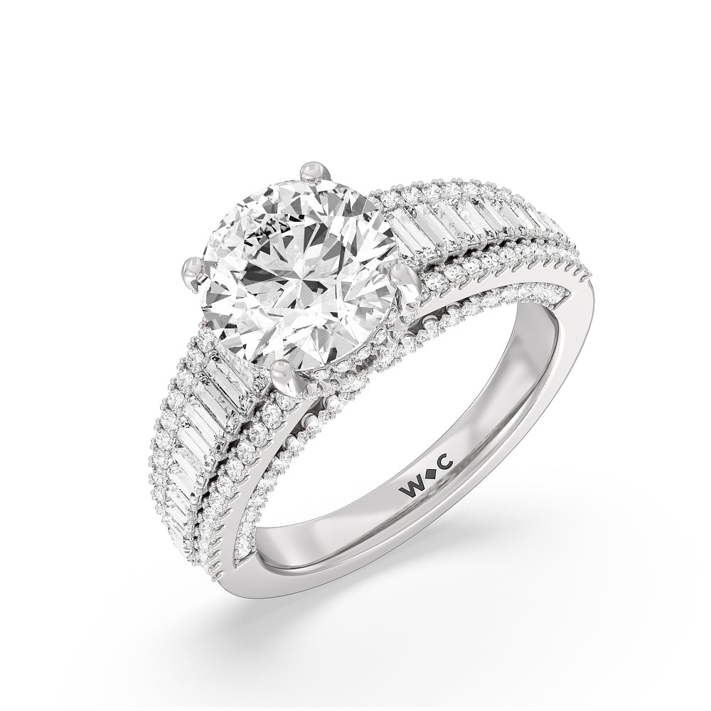Round Cut The Tribeca Ring with Lab Grown Diamond in 14KT Platinum view 3
