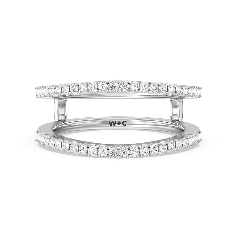 The Tribeca Diamond Wedding Band with Platinum Cut Diamond in 14KT Platinum view 1
