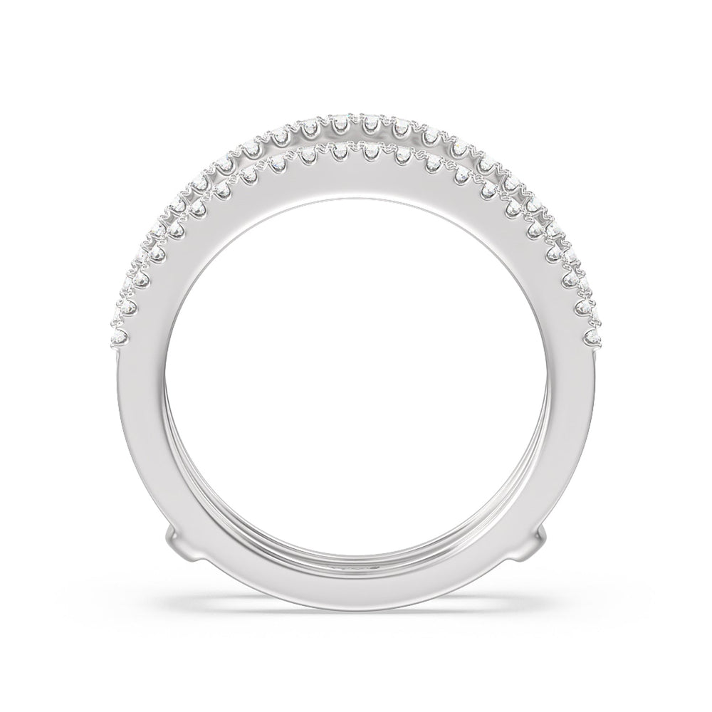 The Tribeca Diamond Wedding Band with Platinum Cut Diamond in 14KT Platinum view 2
