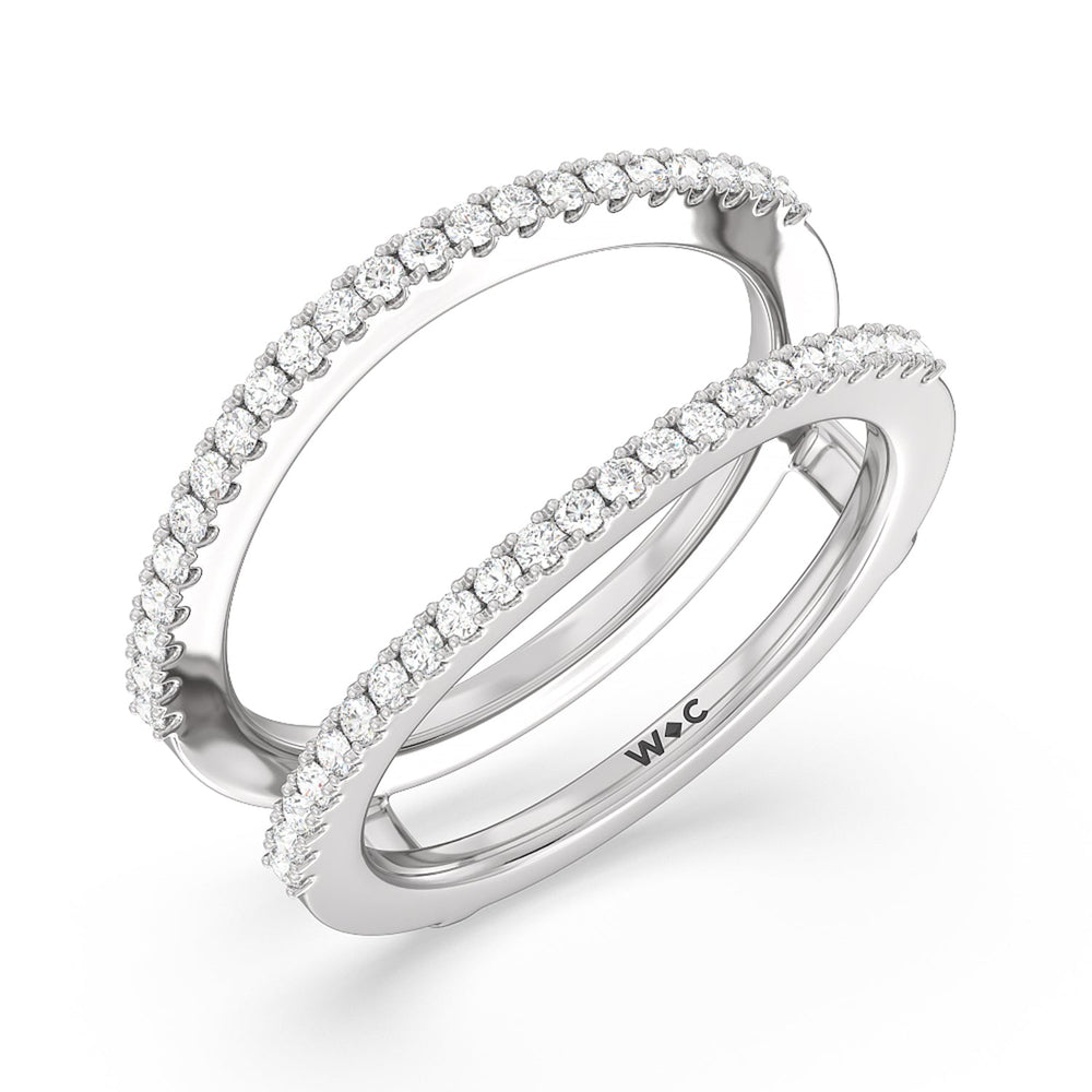 The Tribeca Diamond Wedding Band with Platinum Cut Diamond in 14KT Platinum view 4
