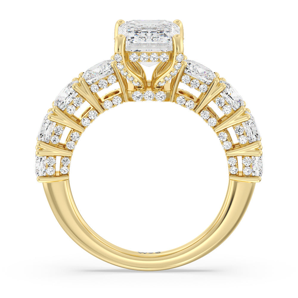 Emerald Cut The Manhattan Ring with Lab Grown Diamond in 14KT Yellow Gold view 2
