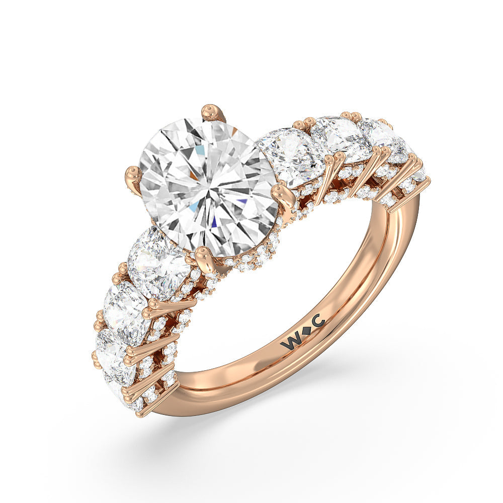 Oval Cut The Manhattan Ring with Lab Grown Diamond in 14KT Rose Gold view 3
