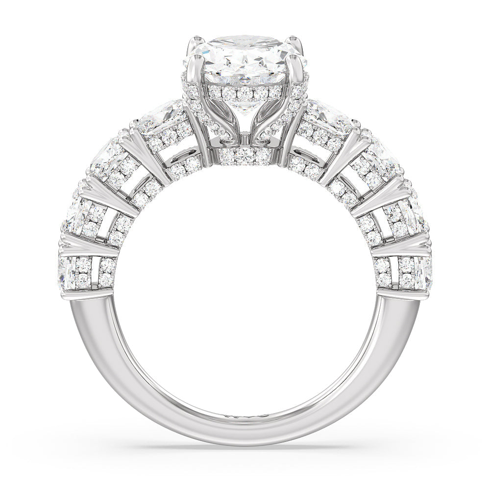 Oval Cut The Manhattan Ring with Lab Grown Diamond in 14KT Platinum view 2
