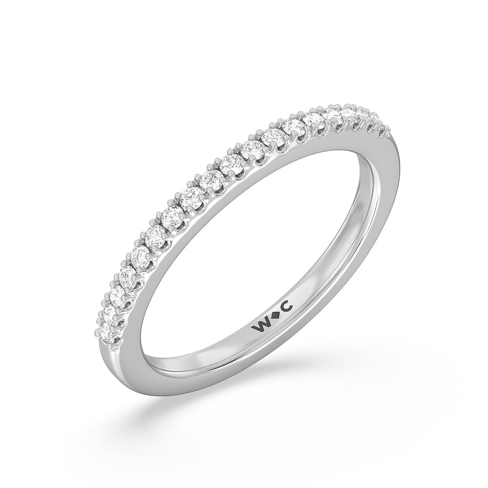 The Skyline Diamond Band with Platinum Cut Diamond in 14KT Platinum view 3
