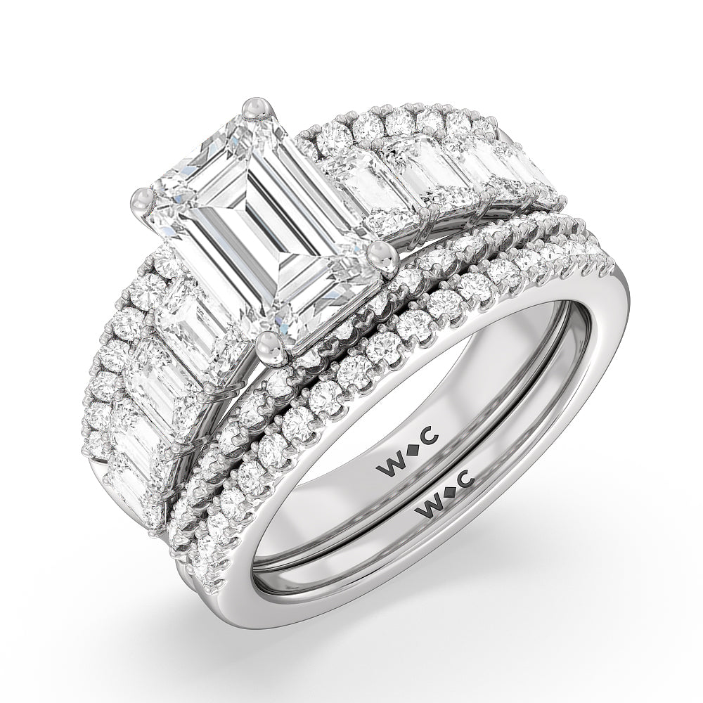 The Skyline Diamond Band with Platinum Cut Diamond in 14KT Platinum view 4
