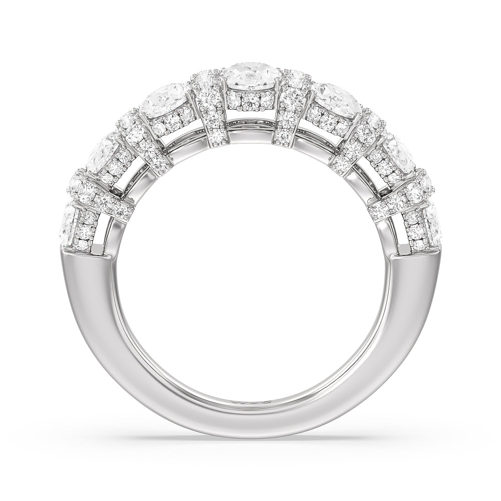 The Carnegie Diamond Wedding Band with Platinum Cut Diamond in 14KT Platinum view 2
