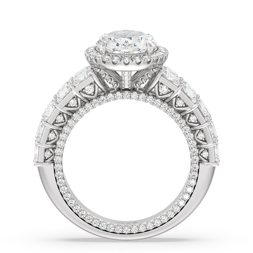The Rockefeller Ring with Oval Cut Diamond in 14KT Platinum view 2
