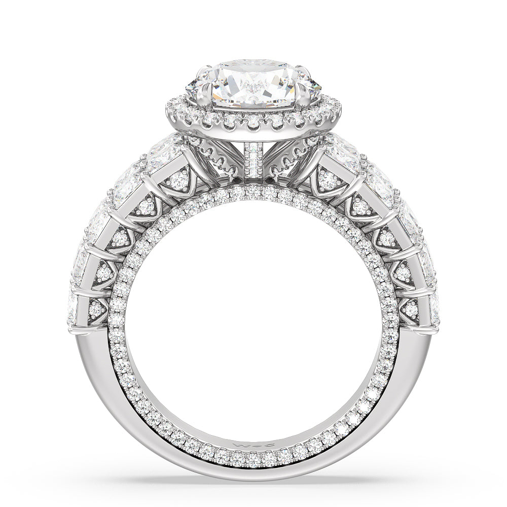 The Rockefeller Ring with Round Cut Diamond in 14KT Platinum view 2
