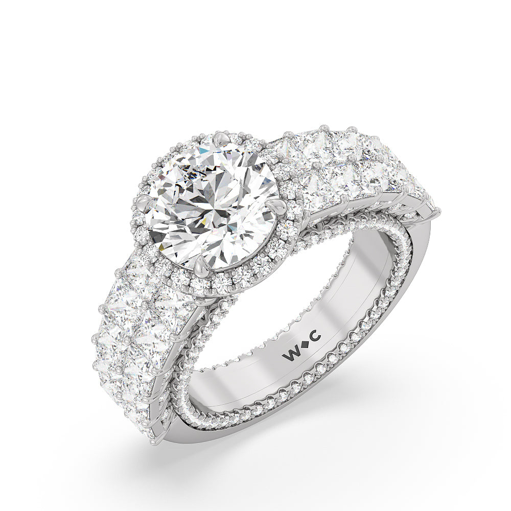 The Rockefeller Ring with Round Cut Diamond in 14KT Platinum view 3
