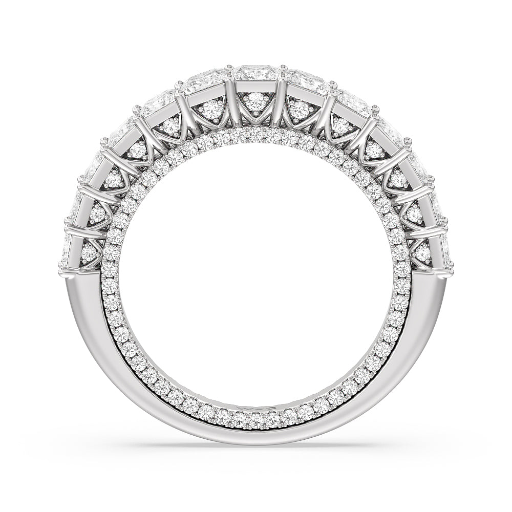 The Rockefeller Diamond Wedding Band with Platinum Cut Diamond in 14KT Platinum view 2
