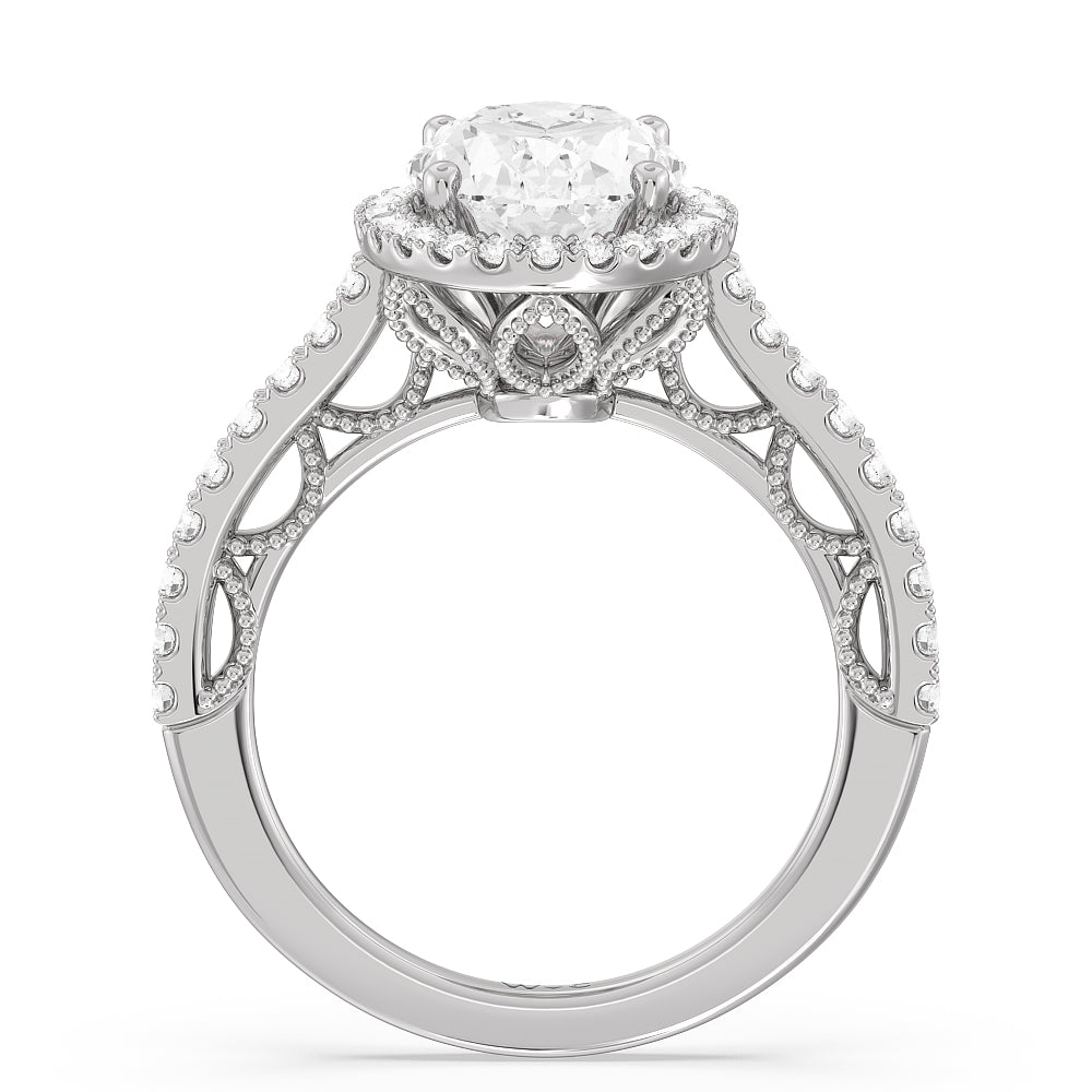 The Frick Ring with Oval Cut Diamond in 14KT Platinum view 3
