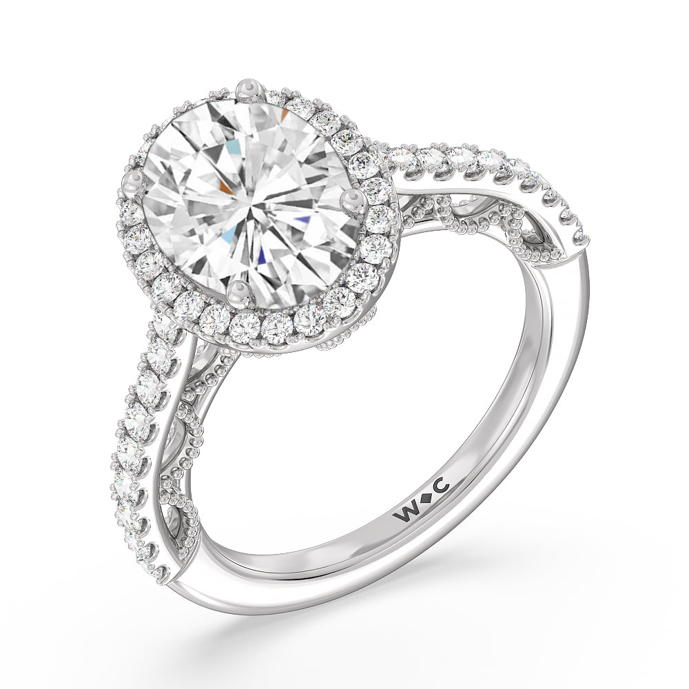The Frick Ring with Oval Cut Diamond in 14KT Platinum view 4
