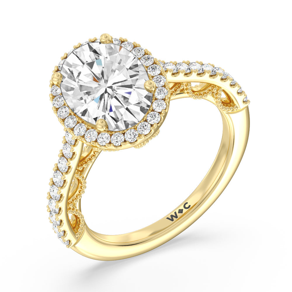 The Frick Ring with Oval Cut Diamond in 14KT Yellow Gold view 4
