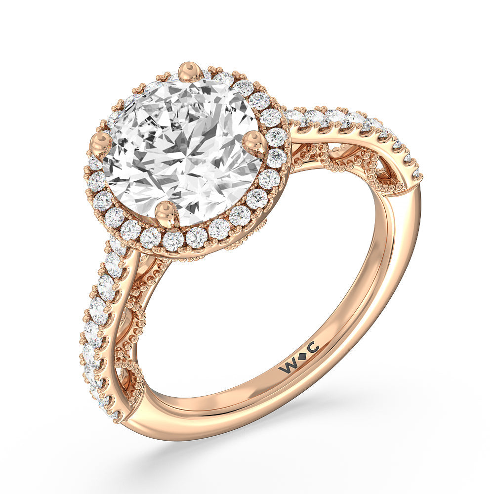 The Frick Ring with Round Cut Diamond in 14KT Rose Gold view 4
