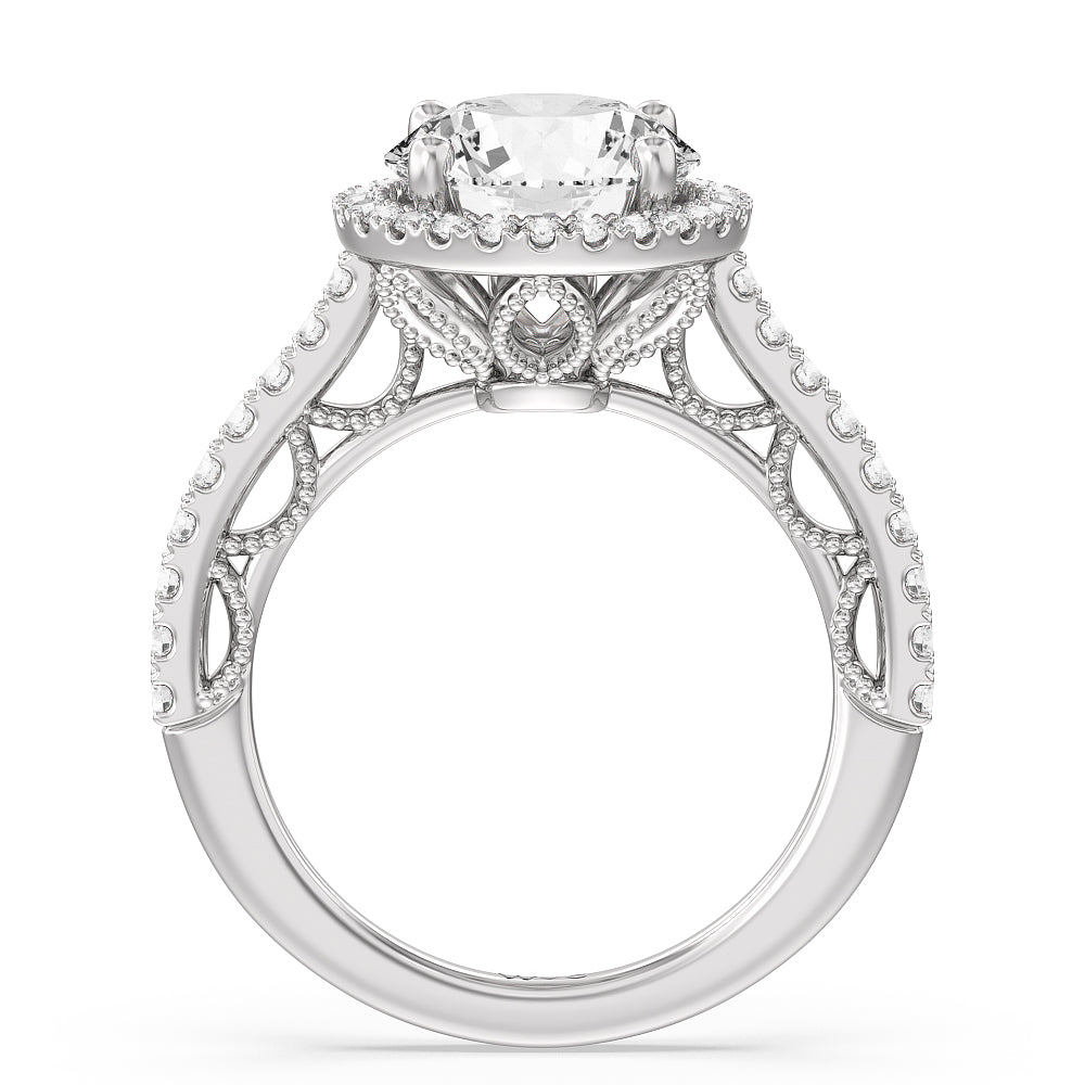 The Frick Ring with Round Cut Diamond in 14KT Platinum view 3
