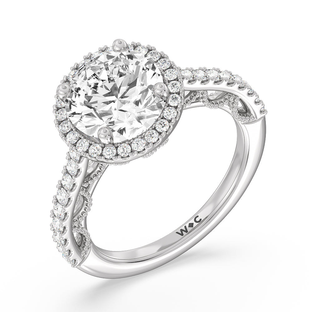 The Frick Ring with Round Cut Diamond in 14KT Platinum view 4
