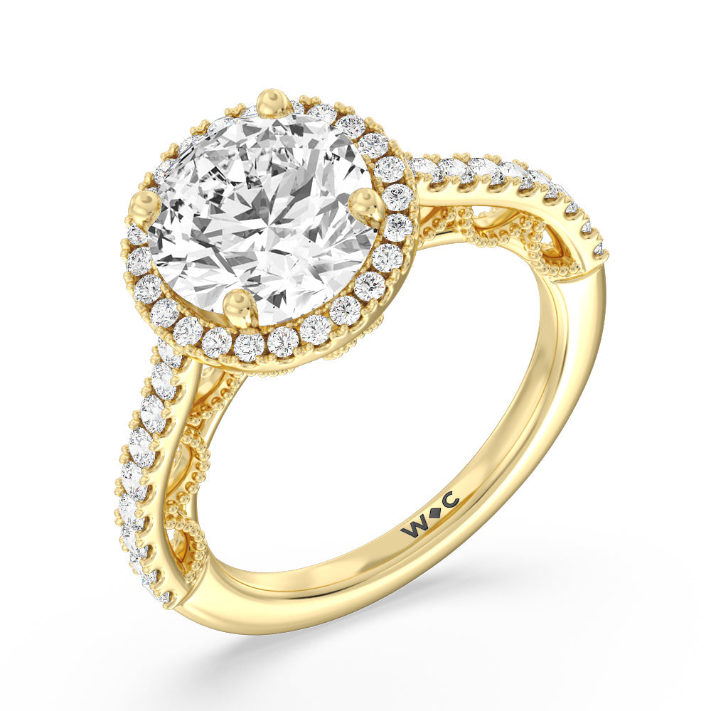 The Frick Ring with Round Cut Diamond in 14KT Yellow Gold view 4
