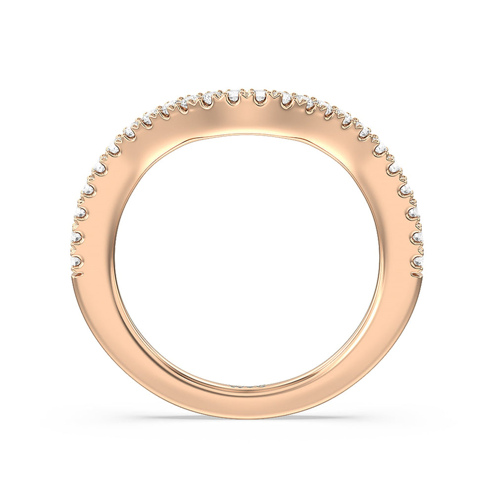 The Frick Diamond Wedding Band with 18KT Rose Gold Cut Diamond in 14KT Rose Gold view 2

