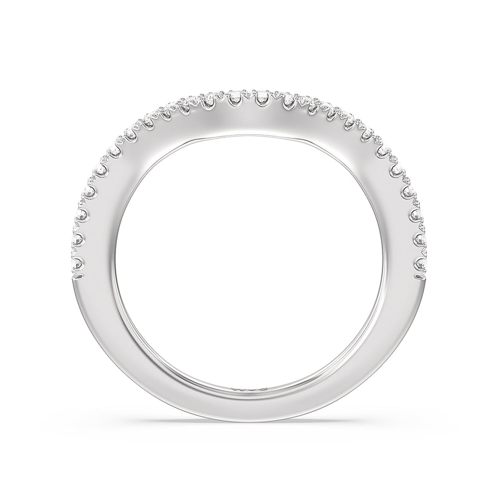 The Frick Diamond Wedding Band with Platinum Cut Diamond in 14KT Platinum view 2

