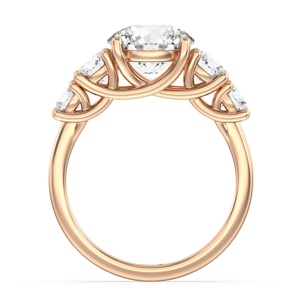 Trellis Basket Side Stone Engagement Ring – With Clarity