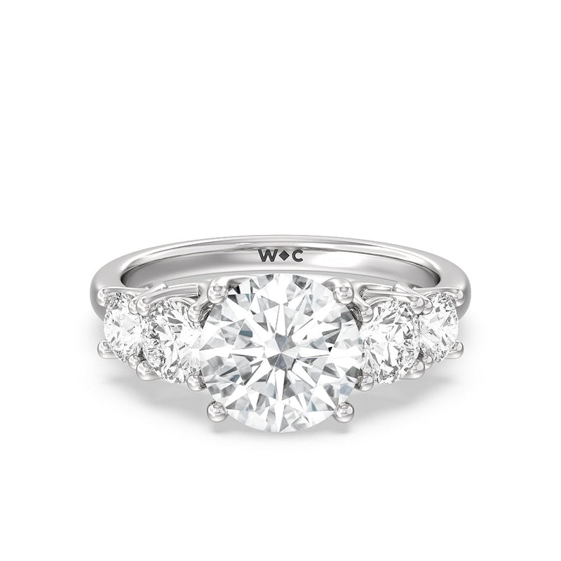 Trellis Basket Side Stone Engagement Ring