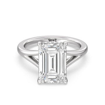 6.5 Carat Emerald Cut Moissanite Double Band Engagement Ring Bridal Wedding  Ring | eBay