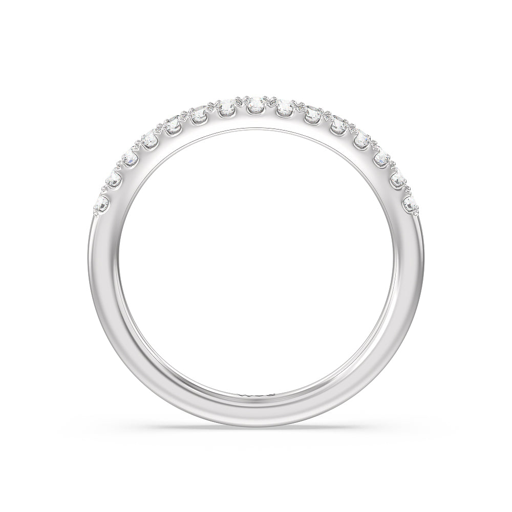 Elegance Split Shank Halo Diamond Wedding Band Size 4.5 with 14KT White Gold Cut Diamond in 14KT White Gold view 2
